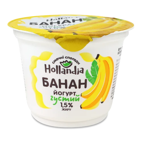 Йогурт 1.5% Термостатний з Бананом Hollandia, в/ґ, 180г