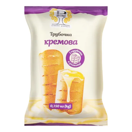 Тістечко листкове Трубочка кремова Рома м/у 0.15кг