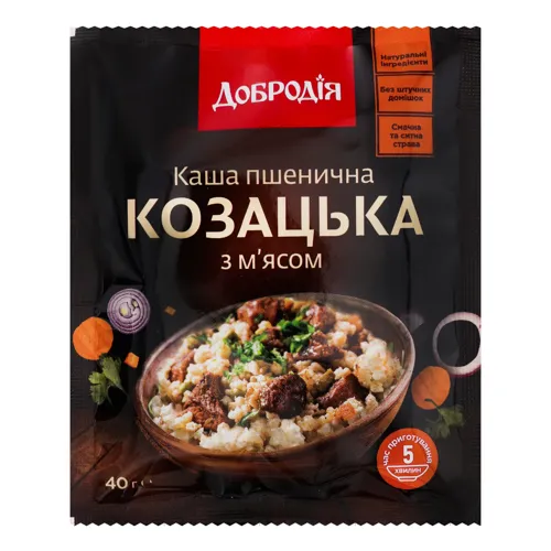 Каша пшенична з м'ясом Козацька Добродія м/у 40г
