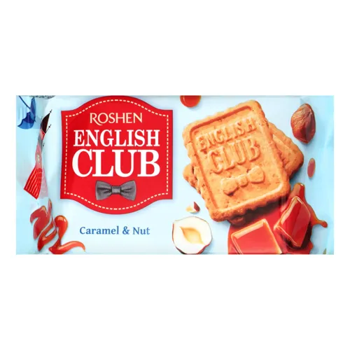 Печиво Рошен English Club карамель та горіх 112г