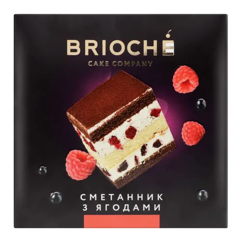 Торт Сметанник з ягодами Brioche