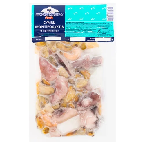 Суміш морепродуктів Skandinavika 5 континентів заморожена 200г