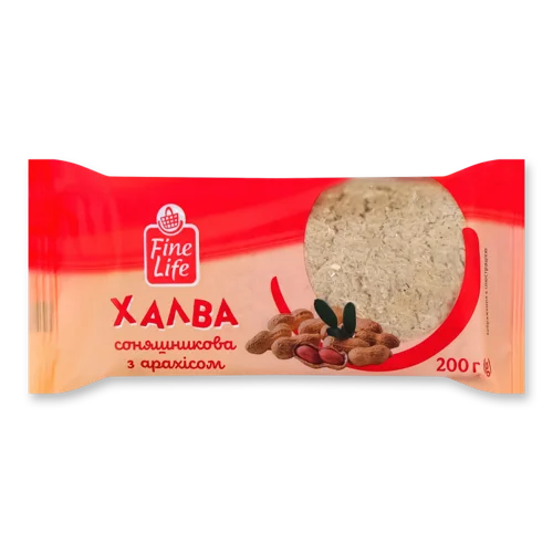 Халва Соняшникова З Арахісом Fine Life, Натуральна Оболонка, 200г