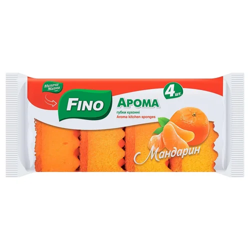 Губки кухонні Fino Спецефект Арома Мандарин 4шт