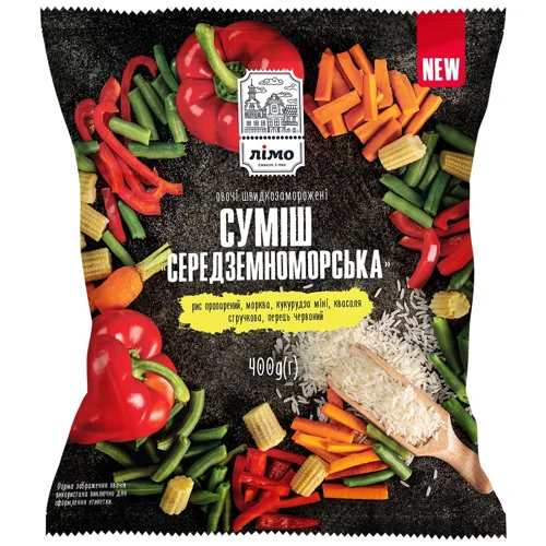 Суміш овочева Лімо Середземноморська швидкозаморожена 400г