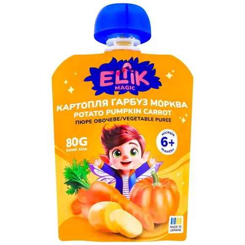 Пюре овочеве Elfik Magic Картопля-гарбуз-морква 80г