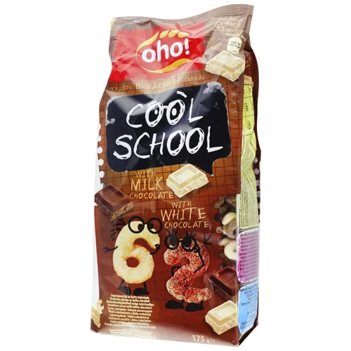 Сніданок сухий Oho Cool School з білим та молочним шоколадом 175г