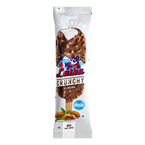 Морозиво пломбір вершковий Crunchy almond Laika м/у 59г