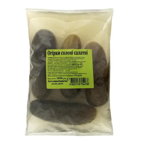 Огірки солоні салатні Чудова марка м/у 1050г