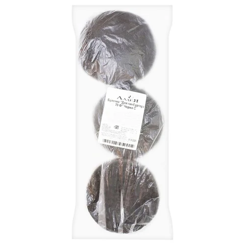 Булочка для гамбургера Алдея чорна заморожена 70г х 3шт