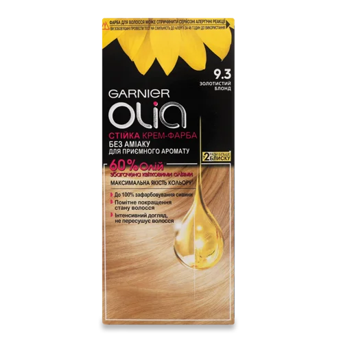 Крем-фарба Для Волосся Стійка Без Аміаку Olia №9.3 Garnier, 1шт