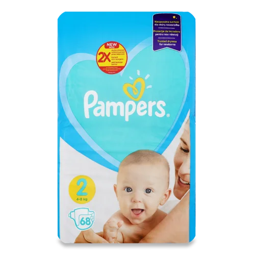 Підгузки Дитячі Одноразові 4-8кг, Pampers, 68шт, в/ґ