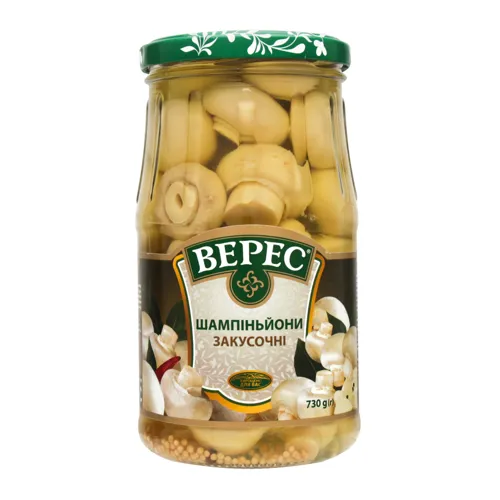 Шампіньйони мариновані Закусочні Верес с/б 730г