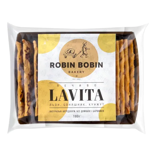 Печиво Льон-соняшник-кунжут Lavita Robin Bobin м/у 180г
