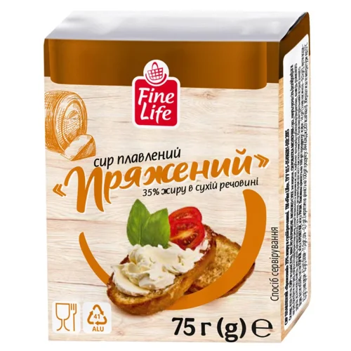 FINE LIFE  СИР ПЛАВЛЕНИЙ 35% 75Г : ПРЯЖЕНЕ МОЛОКО