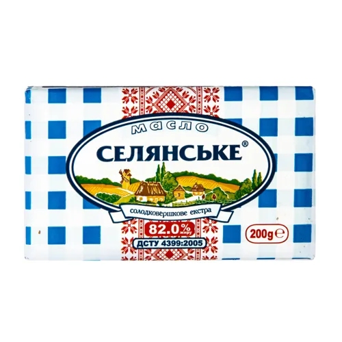 Масло 82% солодковершкове екстра Селянське м/у 200г