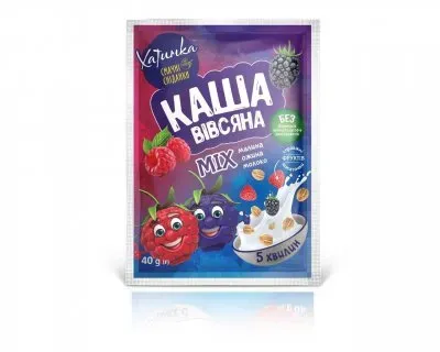 Каша вівсяна миттєвого приготування MIX "Ожина і малина" 40 гр.
