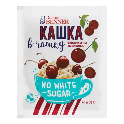 Каша вівсяна з чіа та вишнею Кашка в чашку Doctor Benner м/у 40г
