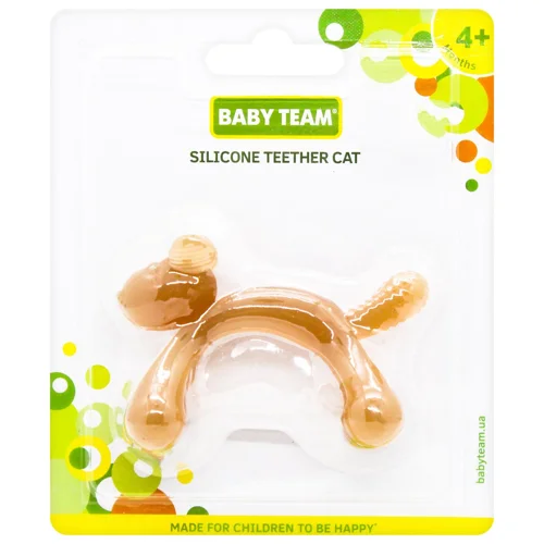 Прорізувач Baby Team Котик силіконовий з 4 місяців