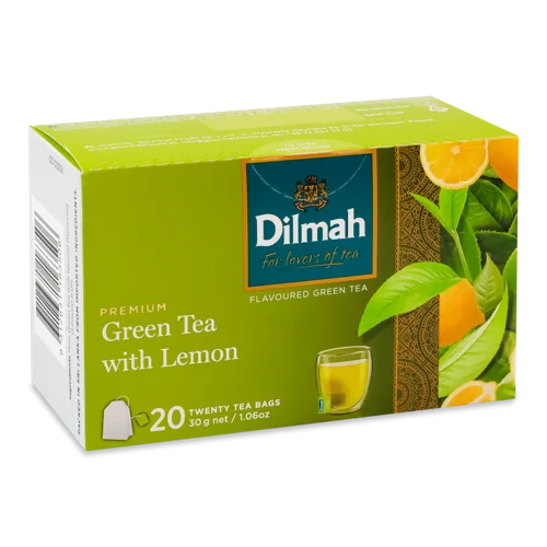 Зелений Чай Дрібний Зі Смаком Лимону Вищого Ґатунку, к/у 20х1.5г
