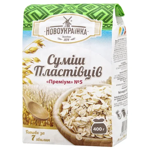 Пластівці вівсяні Новоукраїнка Преміум №5 400г