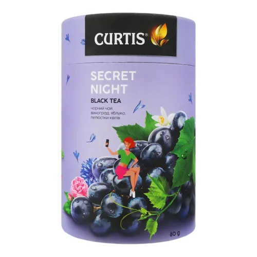 Чай чорний байховий листовий ароматизований Secret Night Curtis ж/б 80г