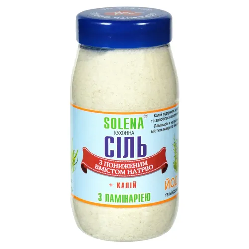 Сіль Solena кухонна з пониженим вмістом натрію +калій та ламінарія 700г