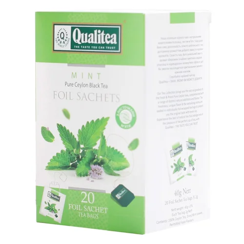 Чай чорний Qualitea М'ята 2г*20шт