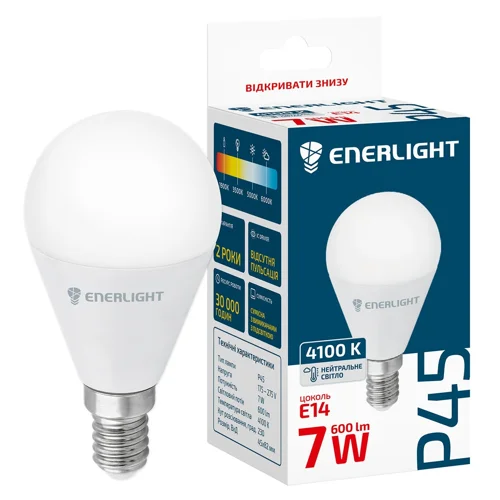 Лампа Enerlight світлодіодна P45 7Вт 4100K E14