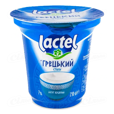 Йогурт Lactel Грецький стиль вершковий 7% ст, 230г