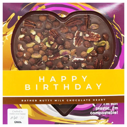 Шоколад молочний Gnaw Happy Birthday у формі серця 220г