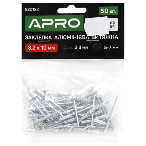 Заклепка Apro алюмінієва витяжна 3,2*10мм 50шт
