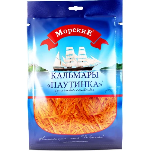 Кальмари Морські Павутинка сушені солоні 30г