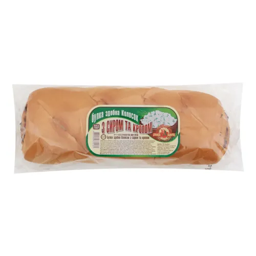 Булочка здобна Колосок з сиром та кропом Нове діло м/у 100г