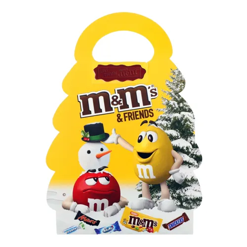 Набір драже, батончиків, цукерок та печива Новорічна ялинка M&M's&Friends к/у 106.5г