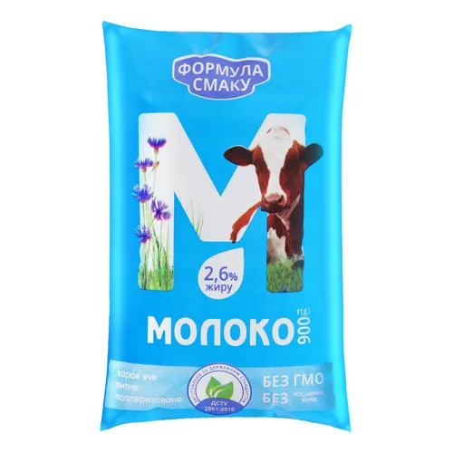Молоко 2.6% коров'яче пастеризоване Формула смаку м/у 900г