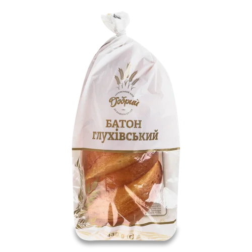 Батон Вищого Ґатунку Глухівський, В/ґ, 0.43 кг