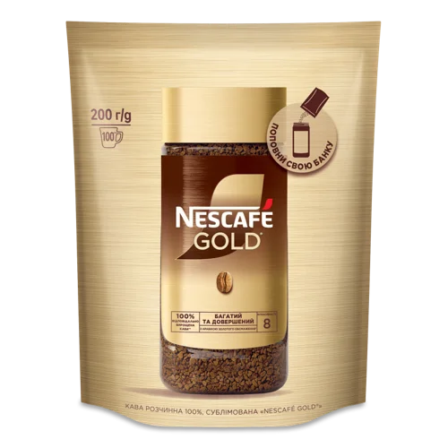 Кава Розчинна Сублімована Gold Nescafe, д/п 200г