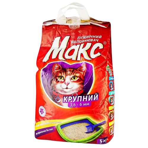 Наповнювач гігієнічний Макс Крупний для котів бентонітовий з ароматом лаванди 5кг