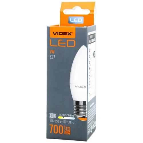 Лампа світлодіодна Videx C37e 7W E27 3000K