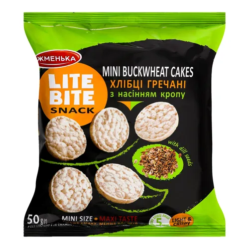 Хлібці гречані з насінням кропу Lite Bite Жменька м/у 50г