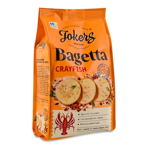 Багет Пшеничний Сушений Варені Раки Jokers, м/у 75г