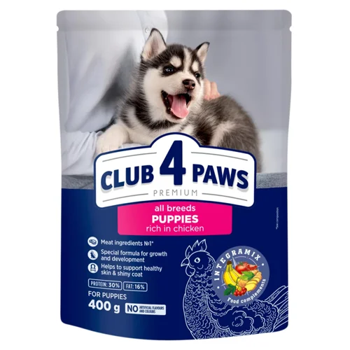 Корм сухий Club 4 Paws Premium з куркою для цуценят всіх порід 400г