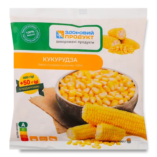 Кукурудза Швидкозаморожена В Зернах, Здоровий Продукт, 400г