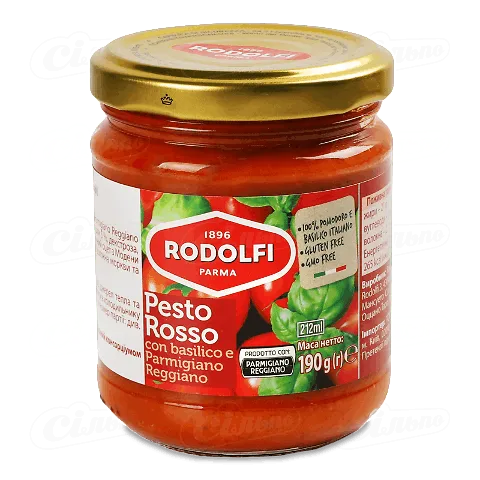 Соус Rodolfi Mansueto песто томати-базилік, 190г