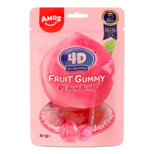 Цукерки Amos Персик 4D желейні