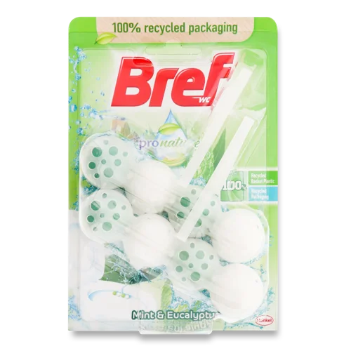 Блок для Очищення Унітазу М'ята та Евкаліпт ProNature Bref 2х50г