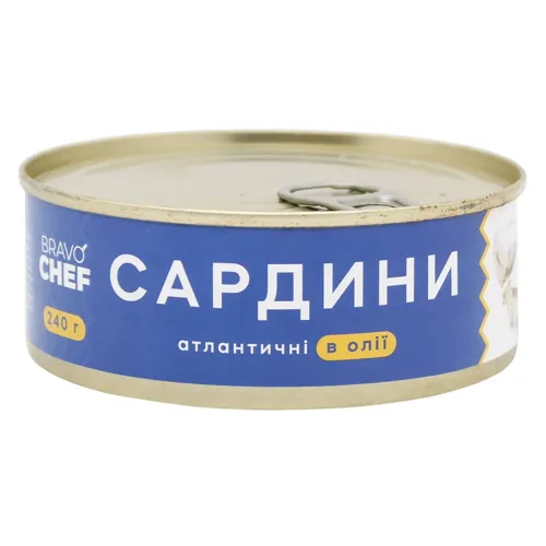Сардина Bravo Chef атлантична в олії 240г