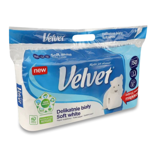 Туалетний Папір 3-Шаровий Soft White Velvet, 8 шт, в/ґ