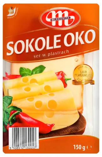 Сир 45% твердий Sokole Oko Mlekovita лоток 150г